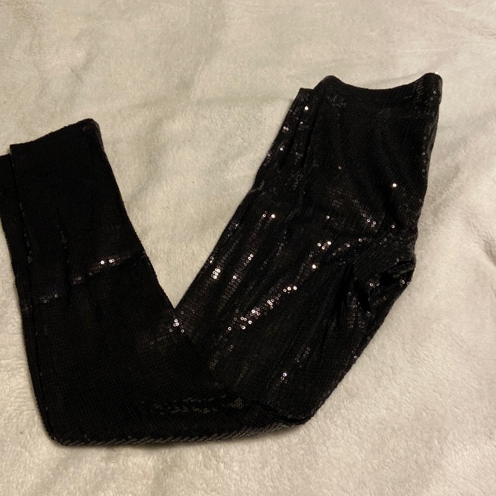 Black Sequined Leggings